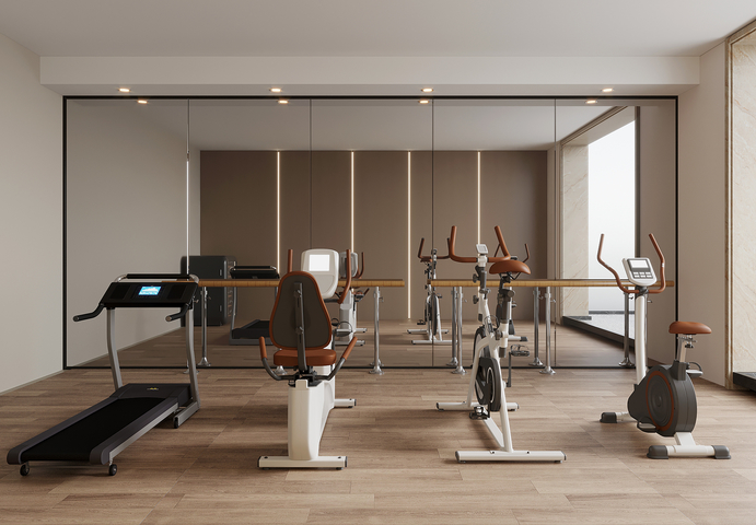 健身房 现代健身房 健身器材3d模型下载