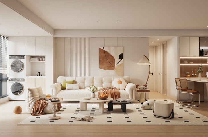 现代客餐厅 奶油客餐厅 北欧客餐厅3d模型下载