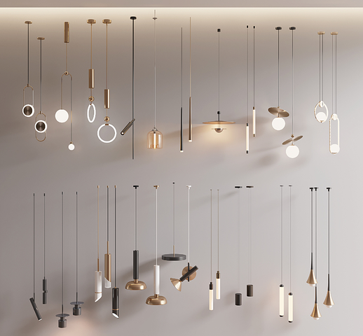 现代小吊灯3d模型下载