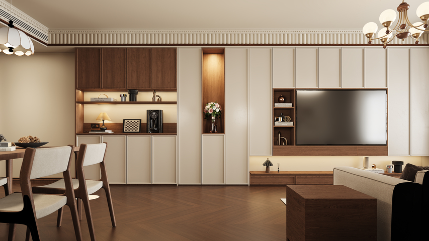 中古风客餐厅3d模型下载