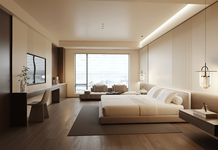 现代酒店客房3d模型下载