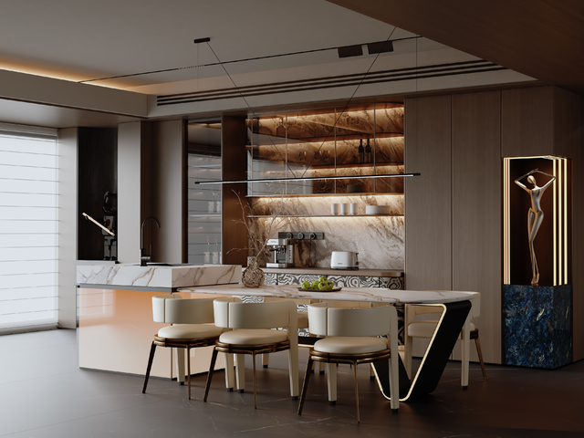 现代意式餐厅3d模型下载