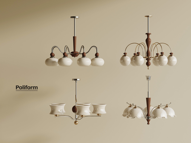 法式中古吊灯 餐厅吊灯 多头吊灯3d模型下载