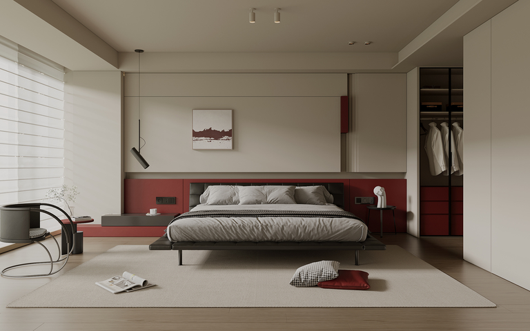 意式卧室 现代卧室 主卧室 卧室3d模型下载