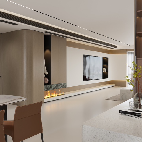 现代极简客餐厅   意式客餐厅   现代电视背景墙3d模型下载