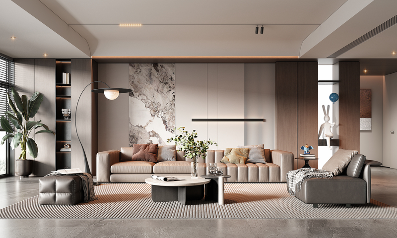 现代意式客厅3d模型下载