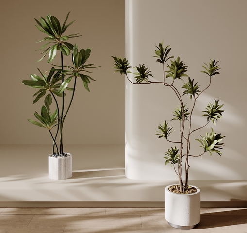 现代绿植盆栽 中古风绿植盆栽3d模型下载
