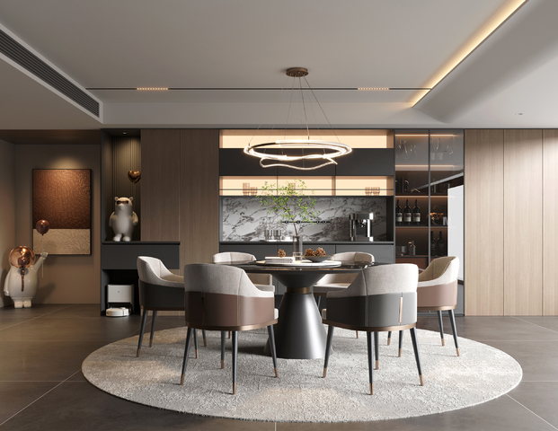 现代意式餐厅3d模型下载