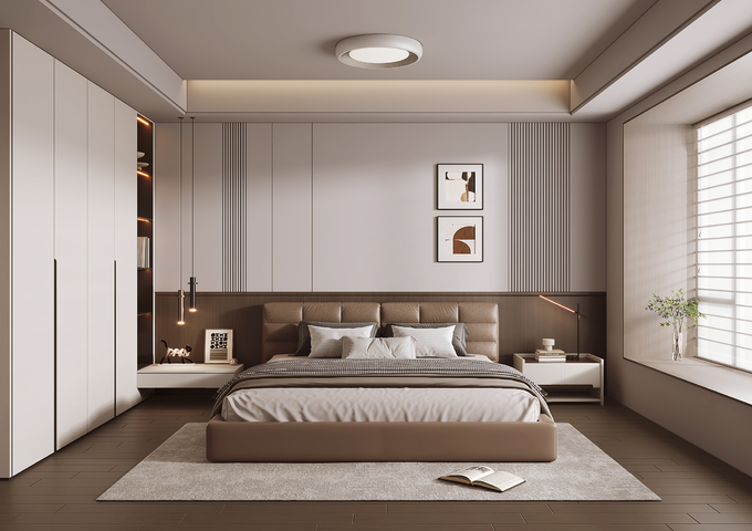 现代意式卧室3d模型下载