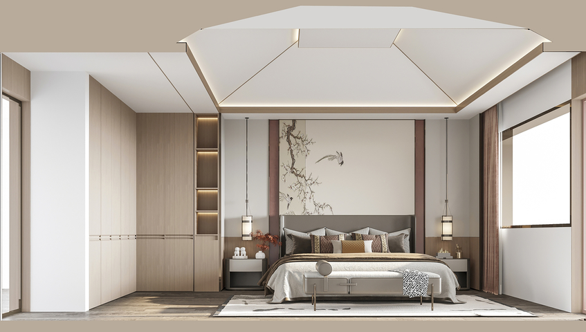 客厅大平层效果图