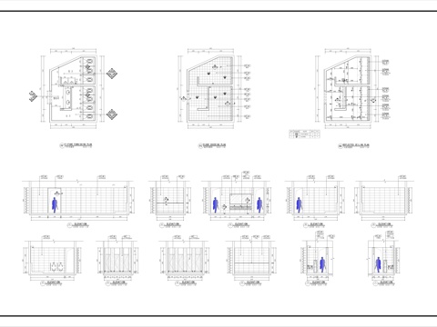  公共衛(wèi)生間施工圖cad施工圖 