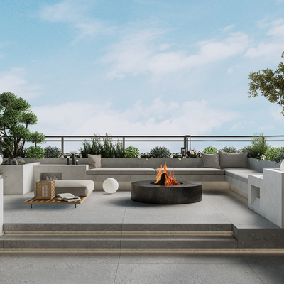  现代花园su模型 