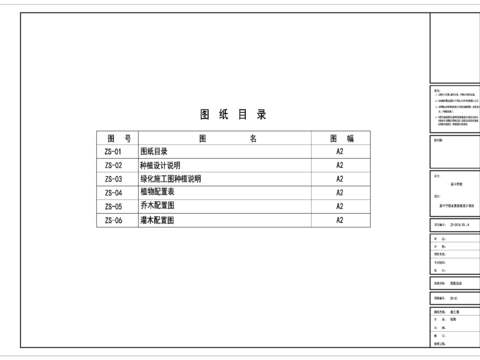  某中学植物cad施工图 