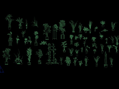  綠植擺件圖塊cad施工圖 