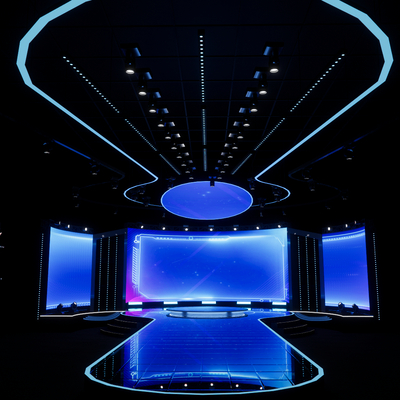  现代舞台 走秀舞美su模型 