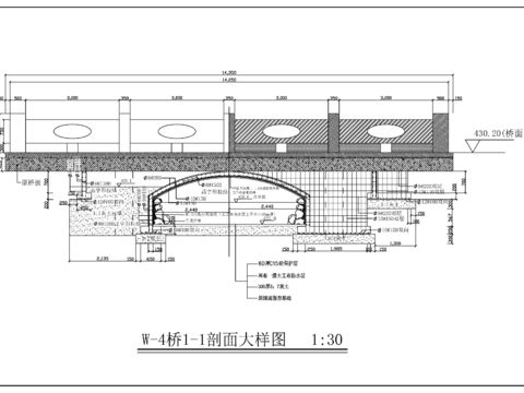  石桥cad剖面大样图 
