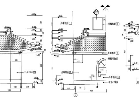  古建檐口大样节点大样图 