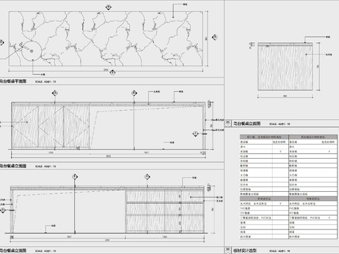  岛台餐桌cad大样图 