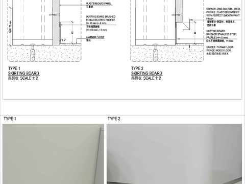  不锈钢踢脚线cad大样图 