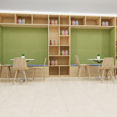  图书馆读书角 阅读角su模型 