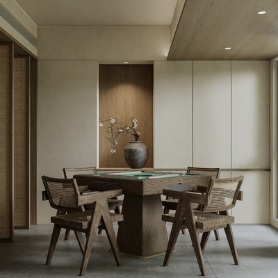  侘寂麻将室su模型 