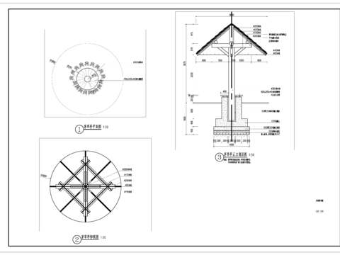  標志碑 亭子 景觀土建cad施工圖 