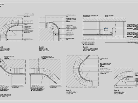  轻钢龙骨隔墙cad大样图 