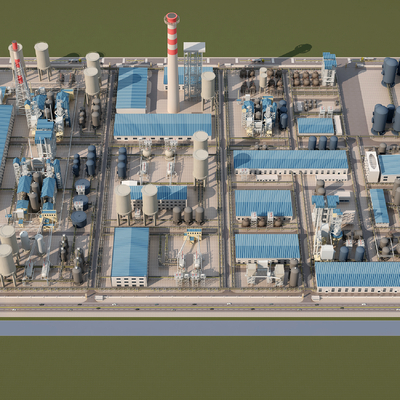  工业厂房设备su模型 