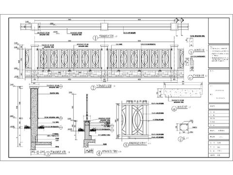  围墙标准段cad大样图 