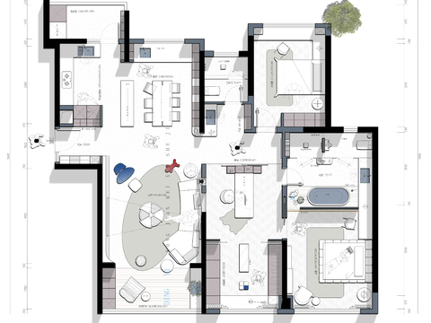  150平平面设计cad施工图 