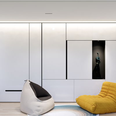  现代家居休闲室 音乐房su模型 