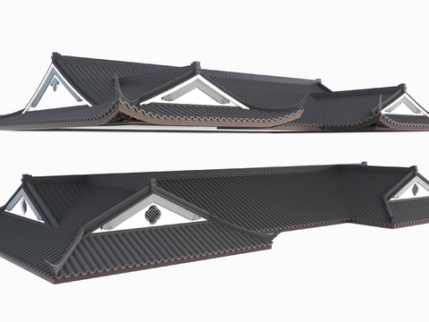 中式屋檐 飞檐 屋顶 屋脊su模型