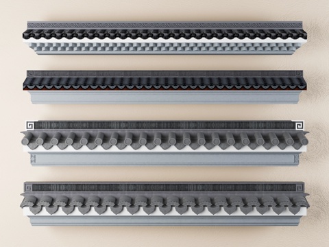 围墙 屋檐 院墙 墙帽su模型