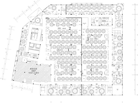  大型婚宴平面图CAD施工图 