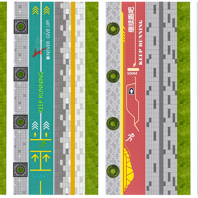  现代道路铺装 人行道 自行车道 跑道su模型 