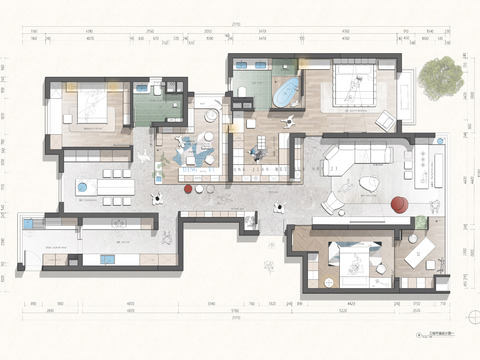  200平平面设计cad施工图 