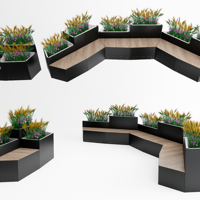 景观座椅 异形座椅su模型