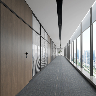  公司走廊 过道su模型 