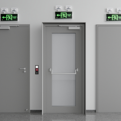 防火门 消费门 安全门 楼道门 安全出口 逃生门su模型