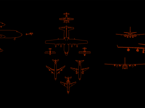  飞机模型cad图库 