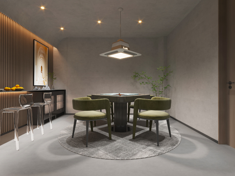  现代棋牌室3d模型 