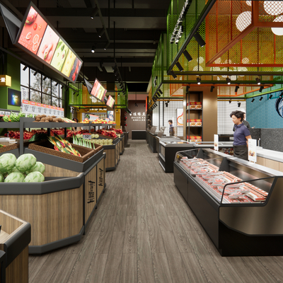  现代生鲜超市su模型 