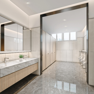  现代公共卫生间su模型 