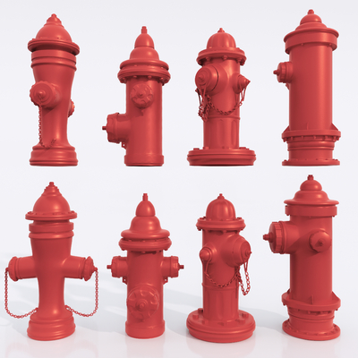  现代消防栓su模型 