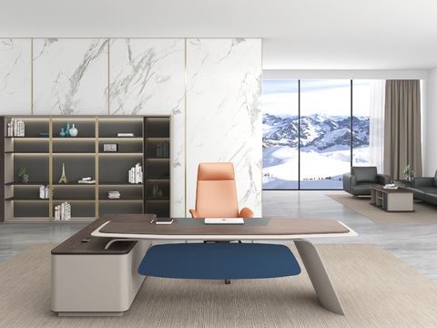  办公桌 班台桌3d模型 