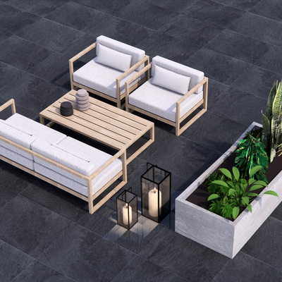  现代户外沙发su模型 