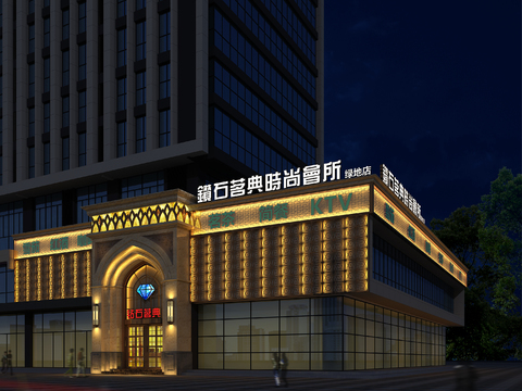  KTV會(huì)所外立面CAD施工圖 