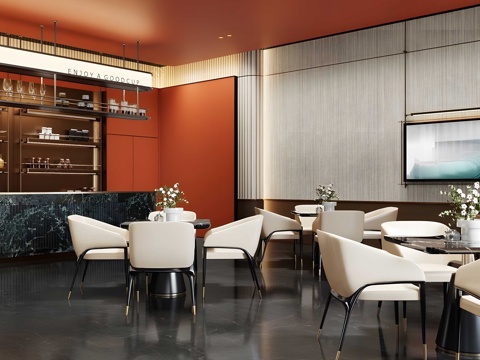  现代售楼处 售楼处水吧区 售楼处洽谈区 洽谈桌椅 酒店水吧区su模型 