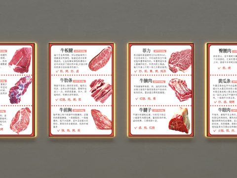  装饰灯箱 鲜肉灯箱 菜牌灯箱su模型 