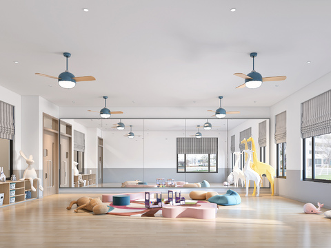  现代幼儿园儿童游乐区3d模型 